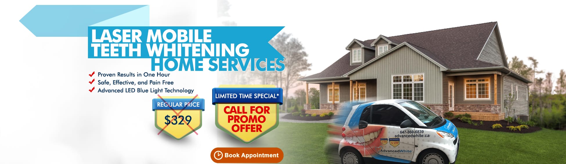 Laser Mobile Teeth Whiting Home Services– Call For Promo Offer