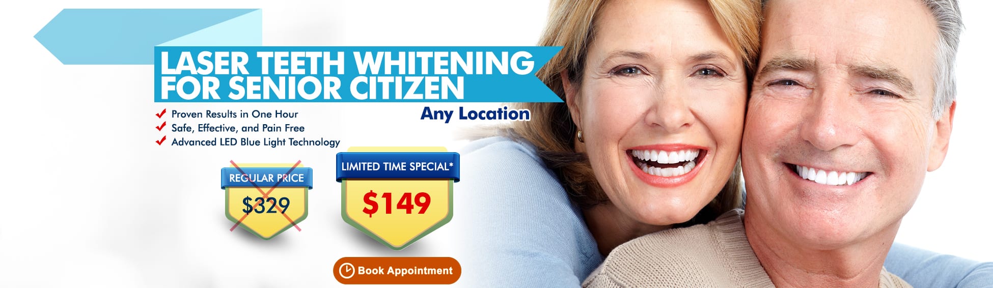 Laser Teeth Whitening For Senior Citizen – Any Location - $199 $149